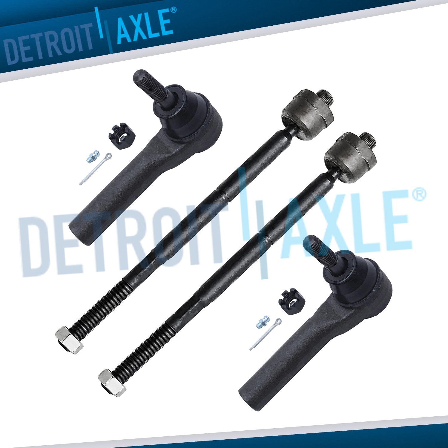 Front Inner Outer Tie Rods for Chevy Tahoe Suburban Silverado Sierra 1500 Yukon