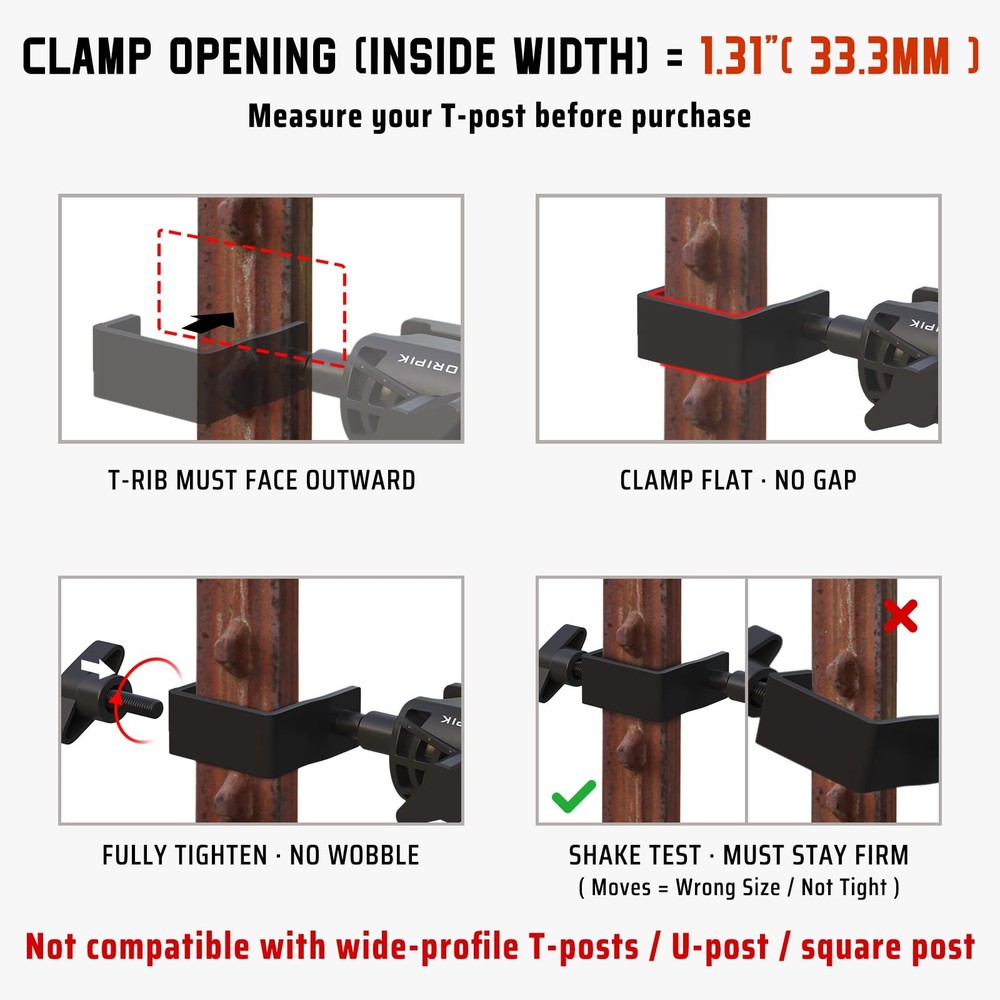 ORIPIK T-Post Trail Camera Mount - 360 Degrees Adjustable Game 2 packs