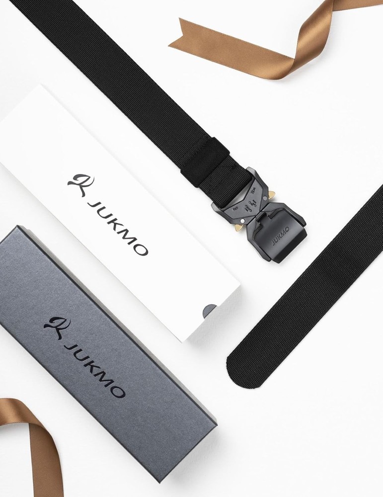 Black Nylon Tactical Belt with Quick Release Buckle - Elegant Gift Box