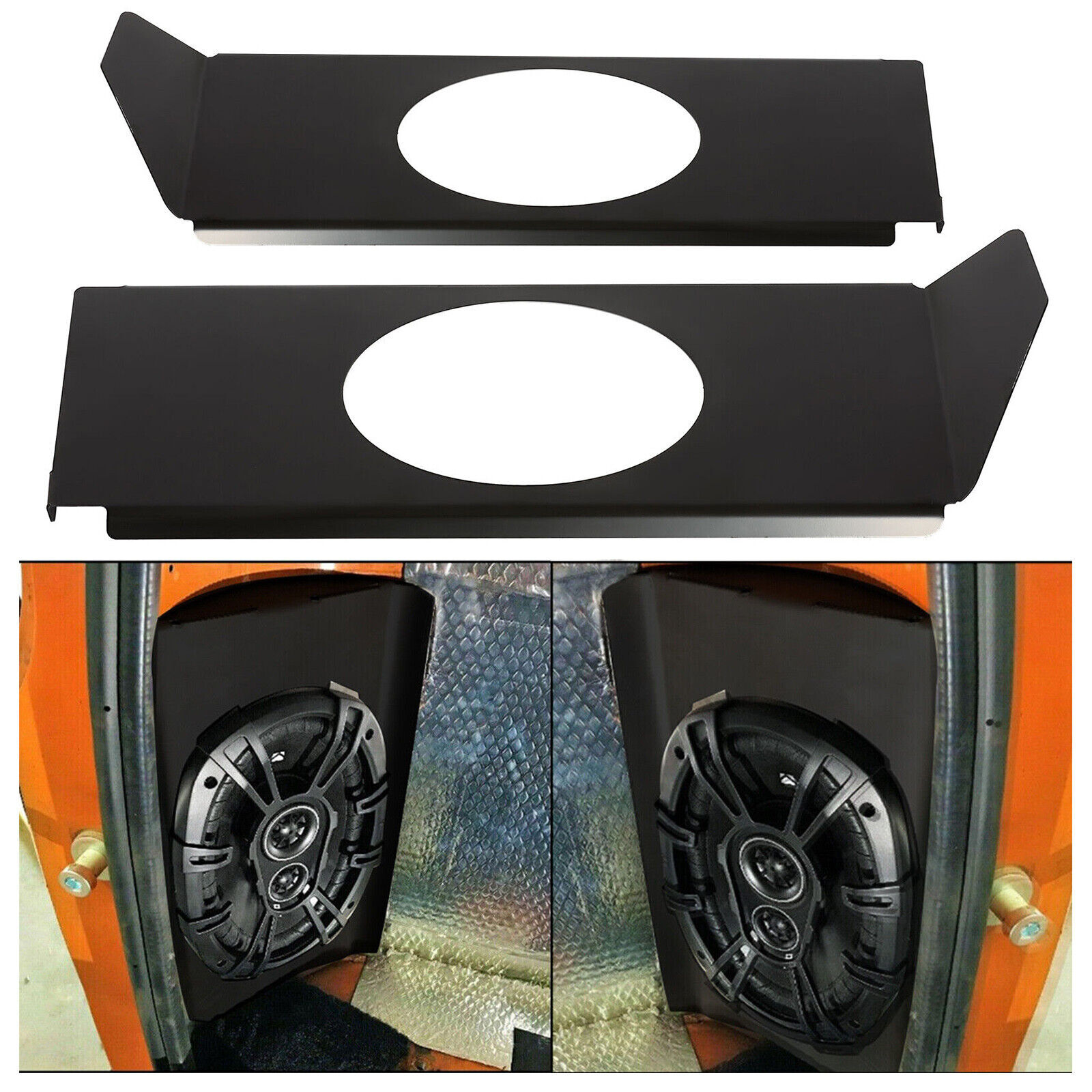 2x Behind Seat Cab Corner 6"×9" Speaker Brackets For Chevy C10 Black 1967 - 1972