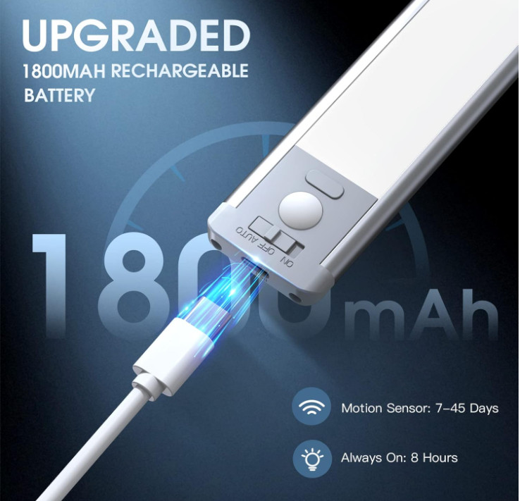 10-Inch Rechargeable Under-Cabinet LED Lights with Motion Sensor, 2-Pack