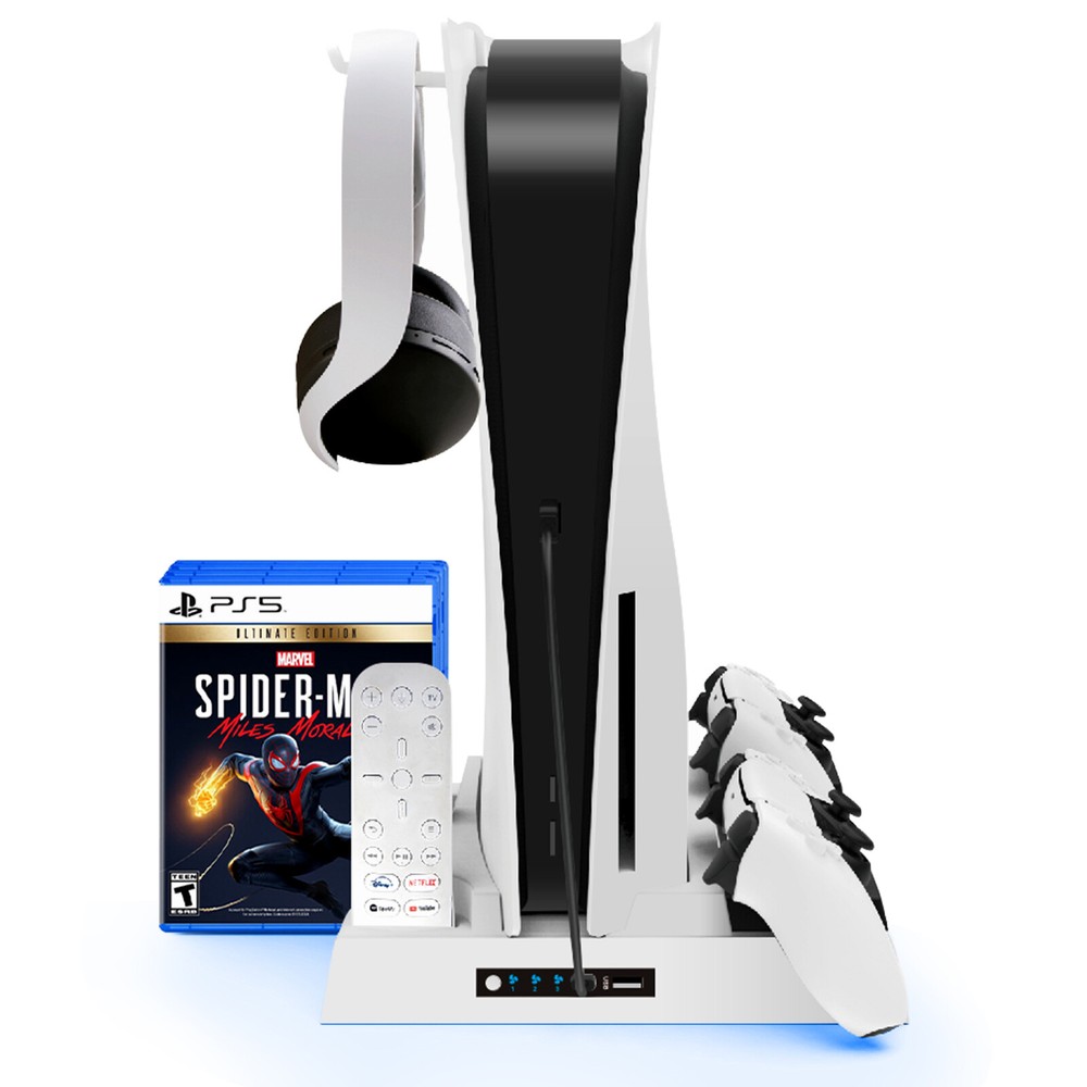 For PS5 Vertical Stand Cooling Fan Controller Charging Station Dock PlayStation5