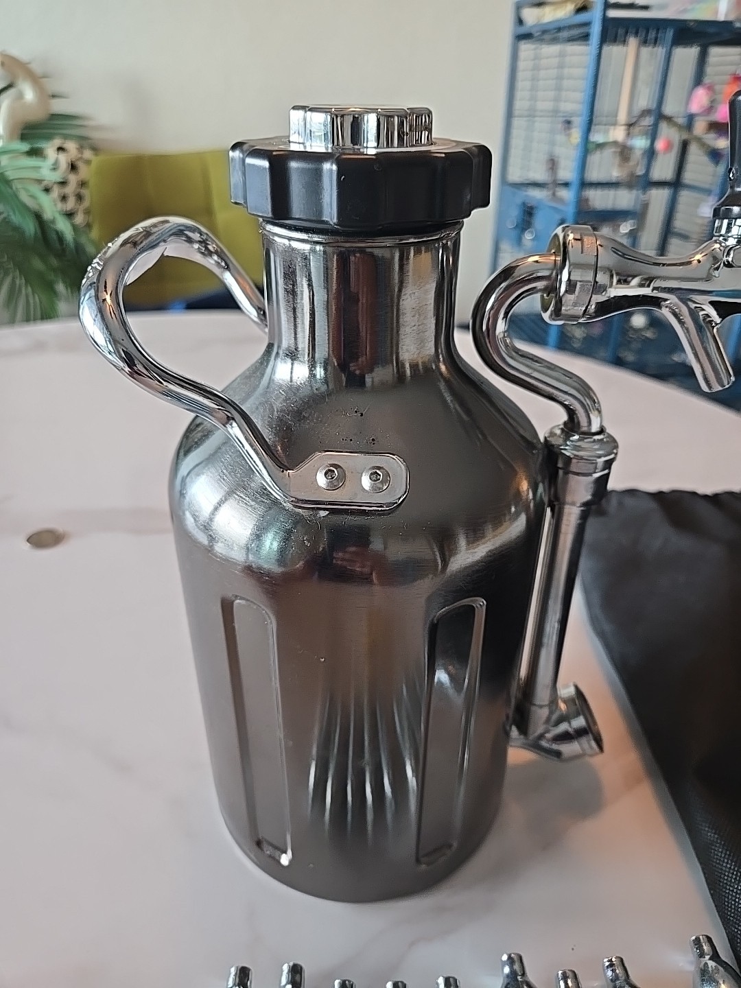 GrowlerWerks Stainless Steel 64 oz Beer Dispenser Set with Tap, CO2, Case