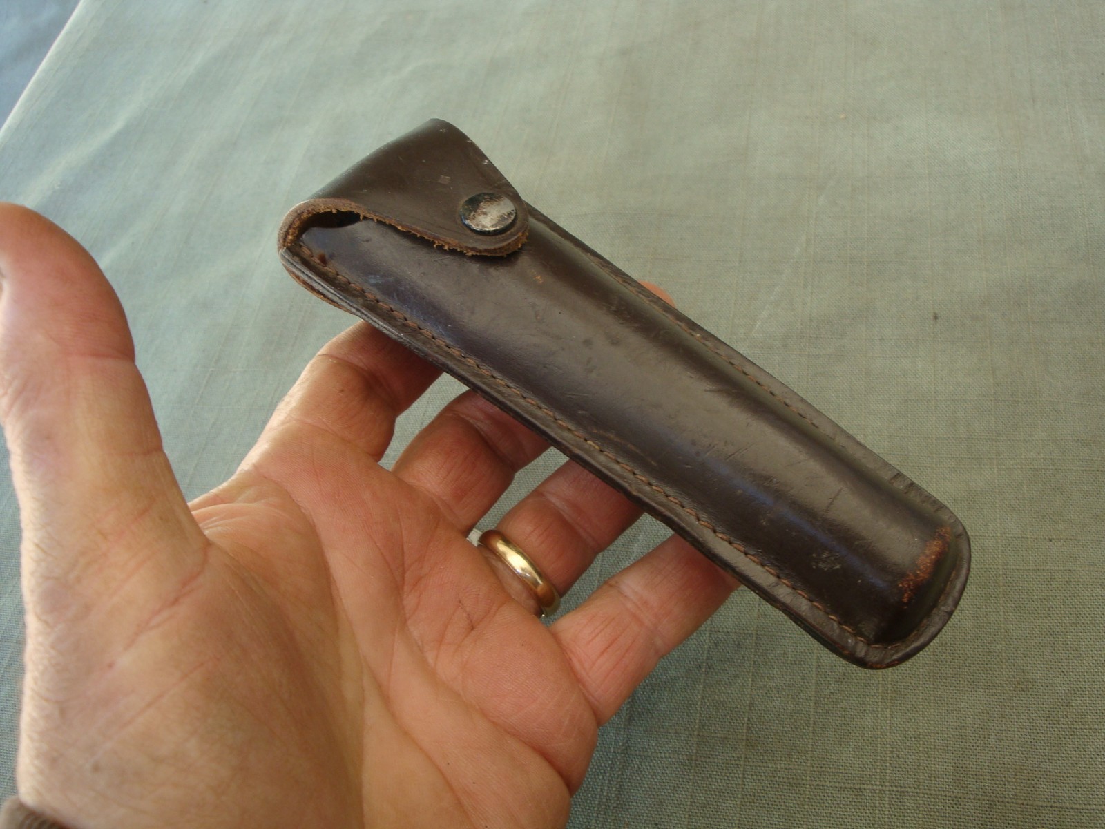 Vintage Hand Held Surveyor's Sighting Level With Leather Belt Case