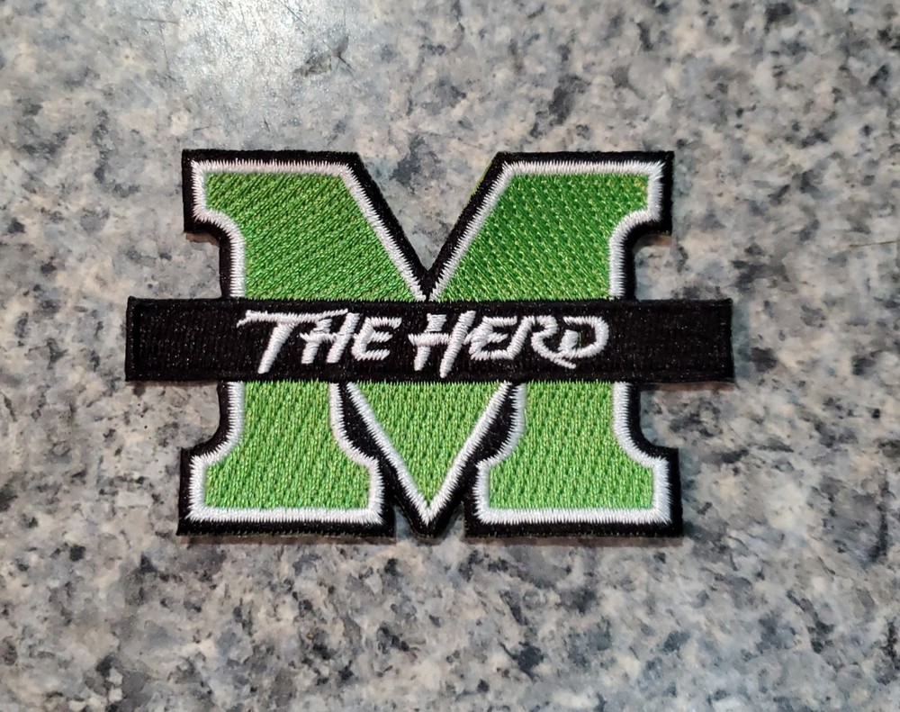 Marshall University Thundering Herd Vintage Embroidered Iron On Patch 3"X2"
