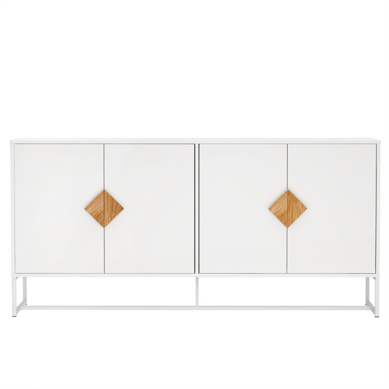 Solid wood special square handle design with 4 doors and double storage sideboar