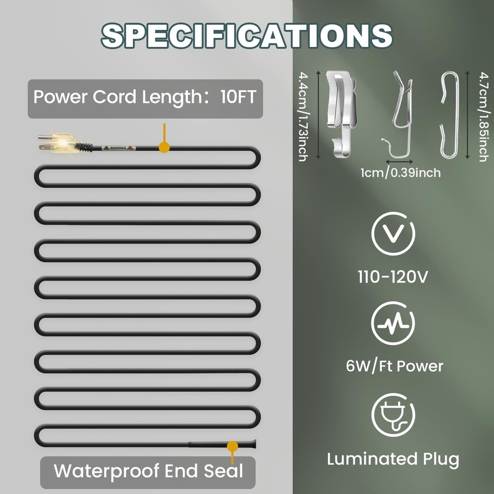 Roof & Gutter De-Icing Cable - Self-Regulating Ice Melt Cable