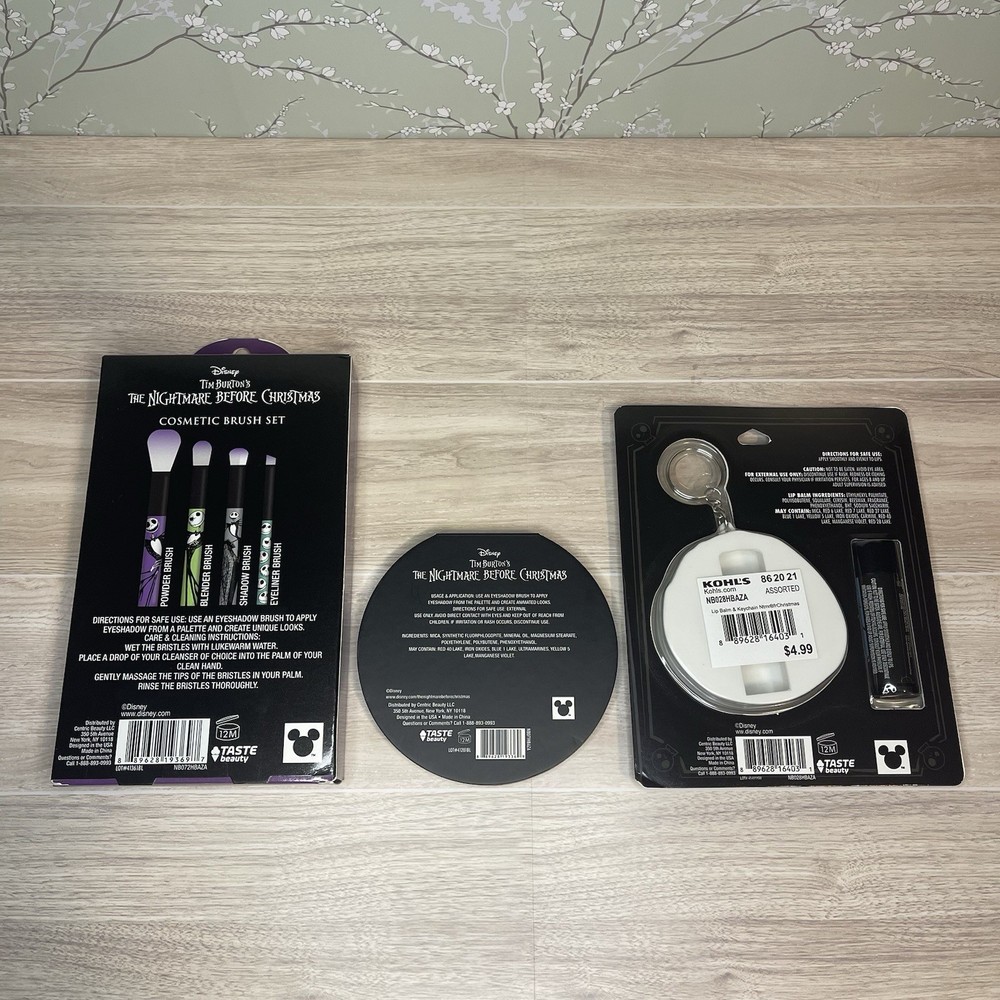Nightmare Before Christmas Makeup Three Piece Set New In Packaging