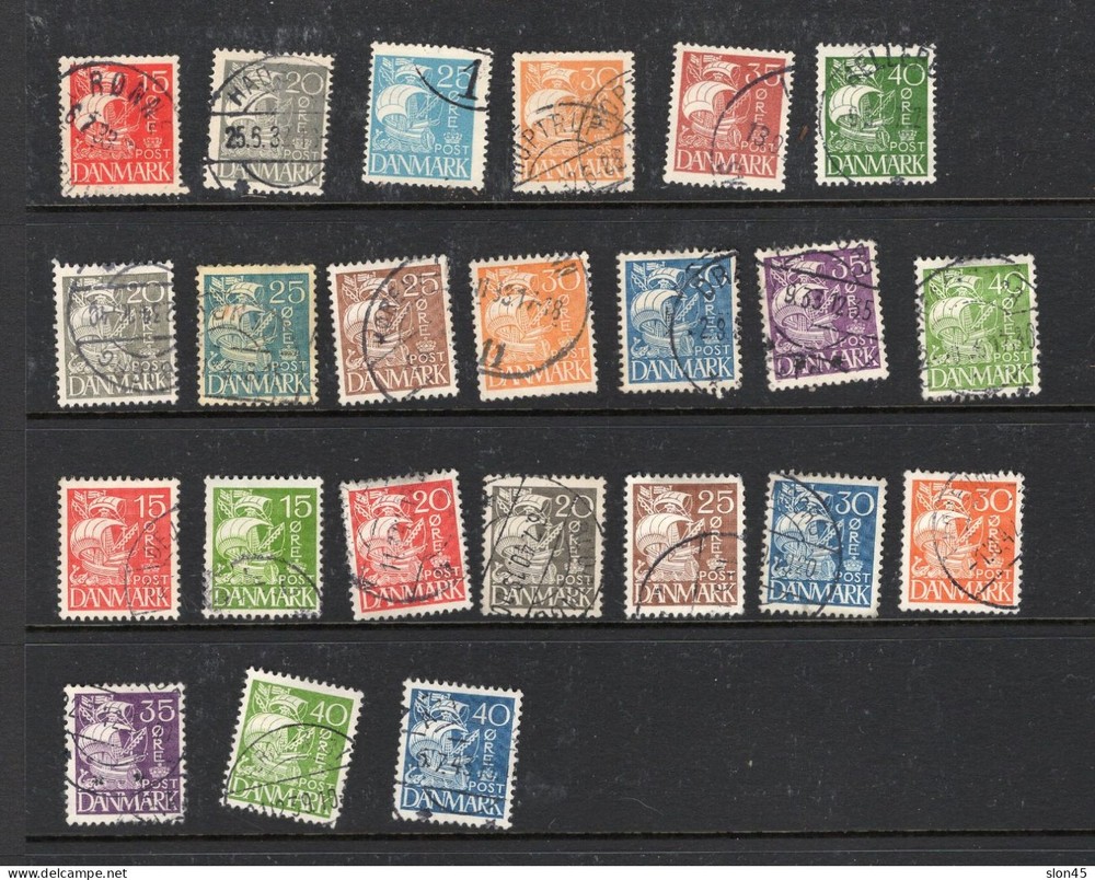 Denmark 1927-34 Caravel issues 3 different sets Used 17534