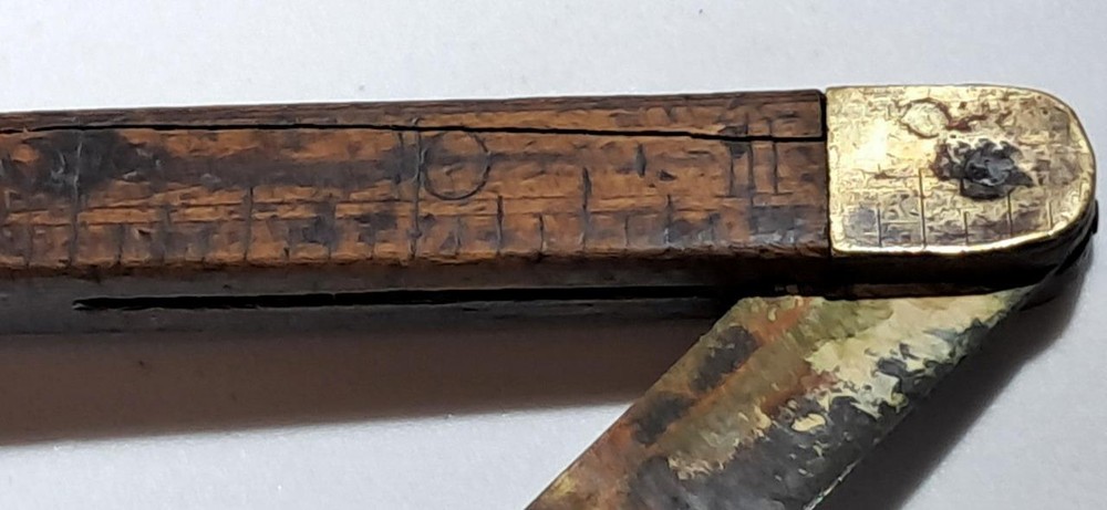 ANTIQUE BOXWOOD & BRASS SHIPWRIGHT'S RULE