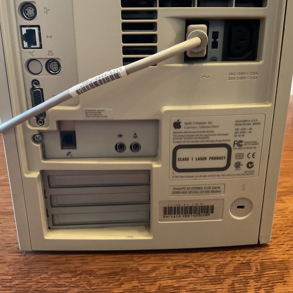 Vintage Apple Power Macintosh G3 PowerPC Tower Desktop Computer Powers On