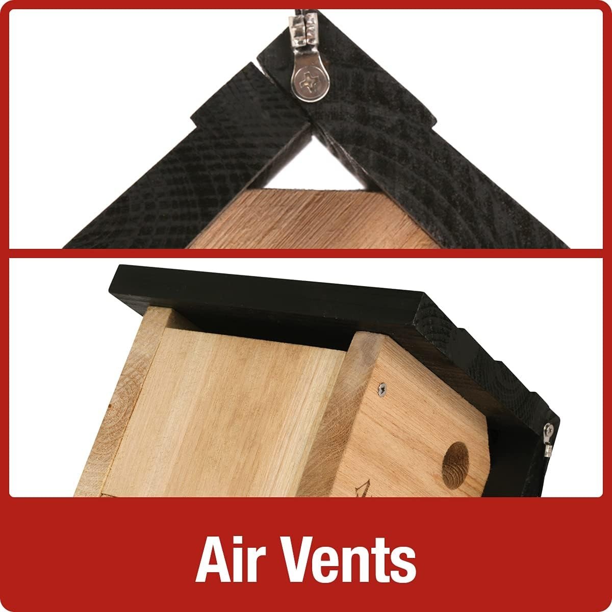 Attractive Cedar Birdhouse with Ventilation & Clean-Out Doors - 8" x 8.875"