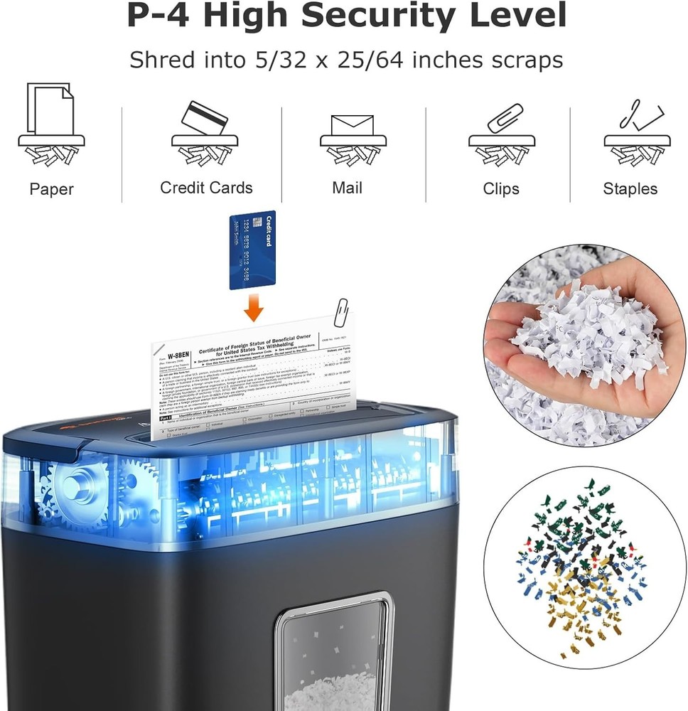 Micro Cut Paper Shredder 6-Sheet High Security
