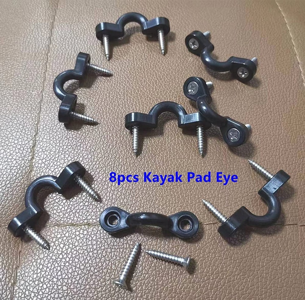 Double Hole Kayak Handles 4 Pack Kayak Pull Handle - 8 Pcs Pad Eye with 32 Pc...