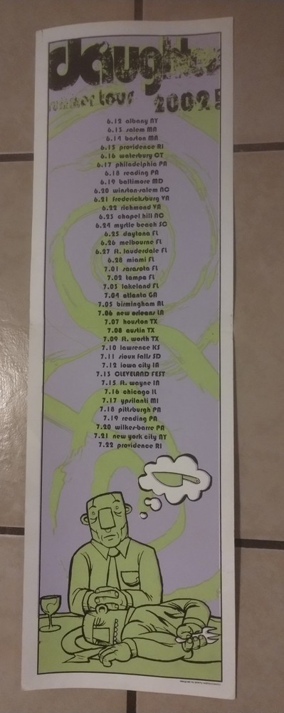 DAUGHTERS 2002 Mathcore Tour Screen Print Poster Jeremy Wabiszczewicz Providence