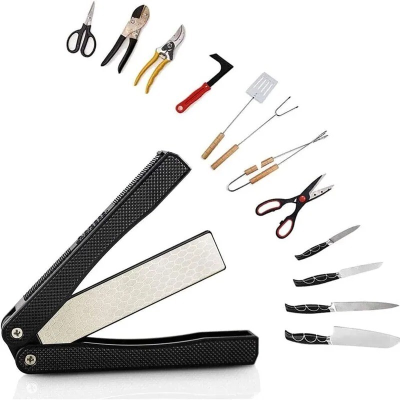 Double Sided Folded Pocket Sharpener Diamond Knife Sharpening Stone Kitchen Tool
