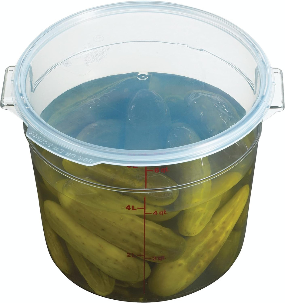 Storage Container - round Series - 6 QT (Quart) - Commercial Grade for Prep (Cl