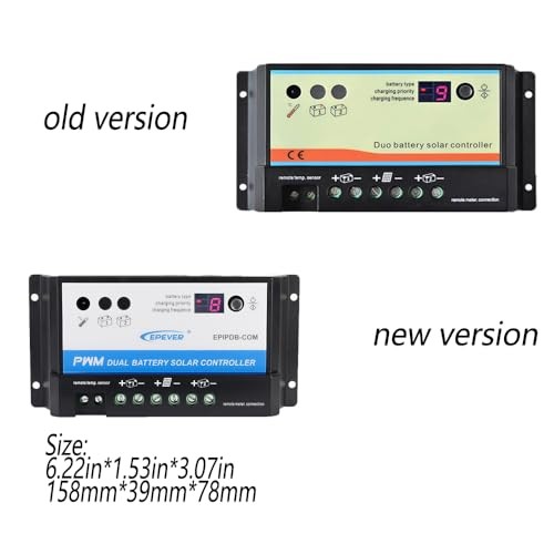20A Solar Charge Controller 12V/24V Auto Working Dual Battery EPIPDB-COM-20A