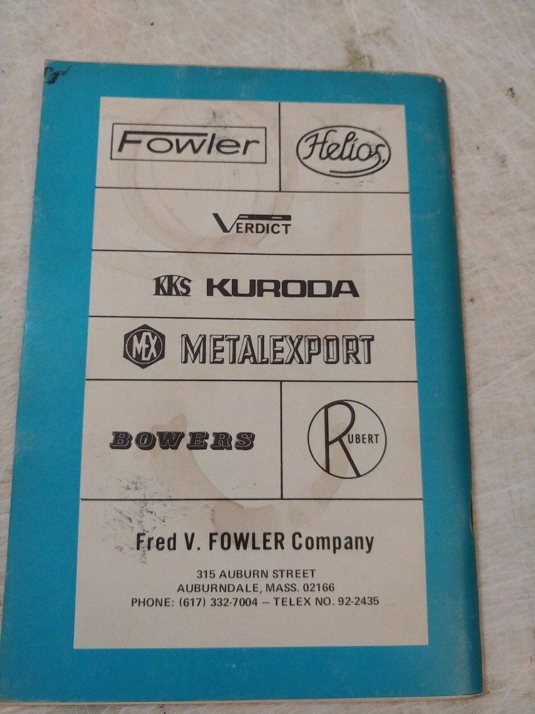 FOWLER PRECISON TOOLS CATALOG 972