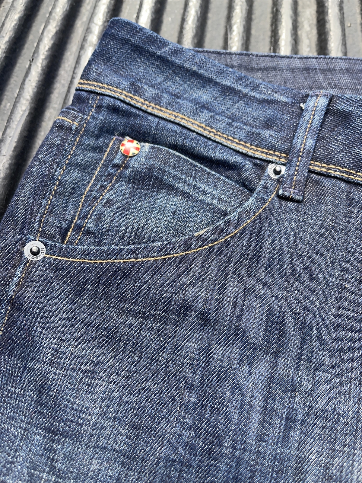 Hudson Jeans Women's Size 30 Denim Dark Blue Skinny Pants Double Fly Button