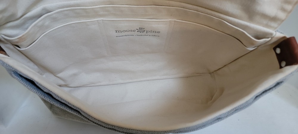 moose + pine Unisex Laptop Messenger Bag Dark Denim EUC