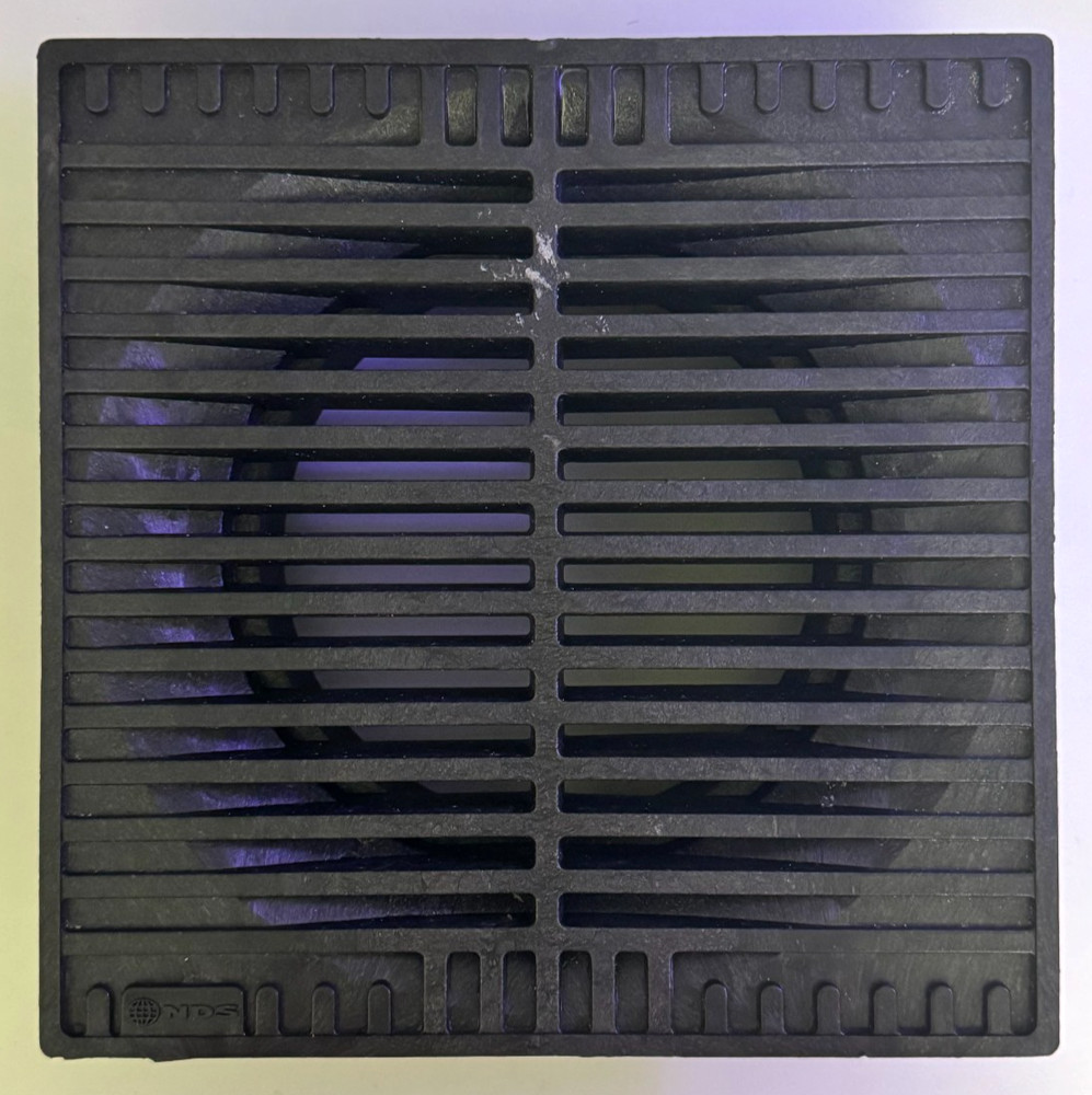 NDS plastic yard drain grate cover Black yard drain basin replacement 9x9in