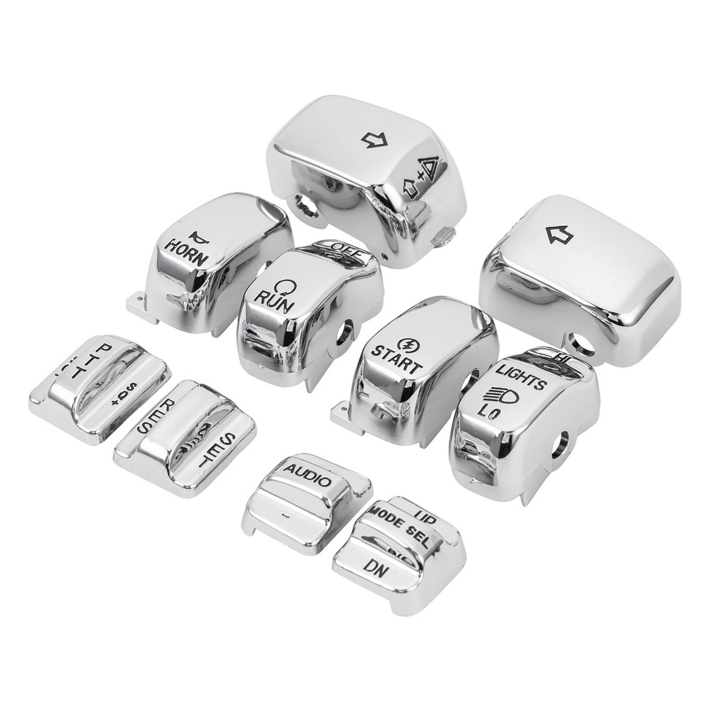 Chrome Hand Control Switch Housing Cap Button For Harley Touring Softail 96-13