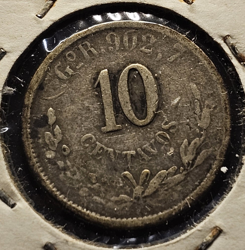 1890-Mo 10 Centavos México Mint State Nice Condition Silver Coin