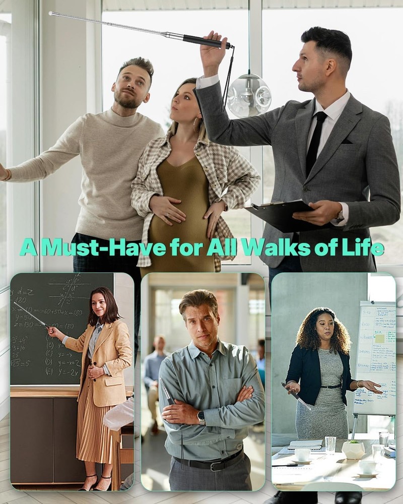 Uniclife 2 Pack Retractable Teacher Pointer Stick for Classroom 2