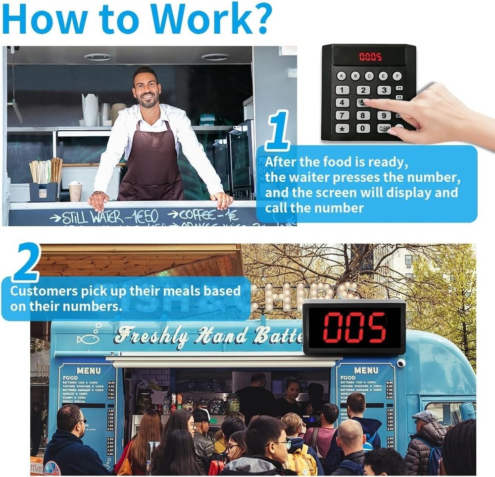 Queuing Wireless Calling System Restaurant Pager Customer Waiting Number System