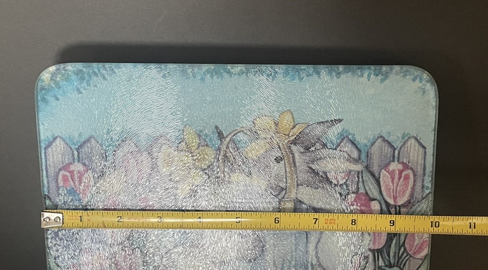 Tempered Glass Easter Bunny Rabbit Trivet Hot Plate Easter Spring