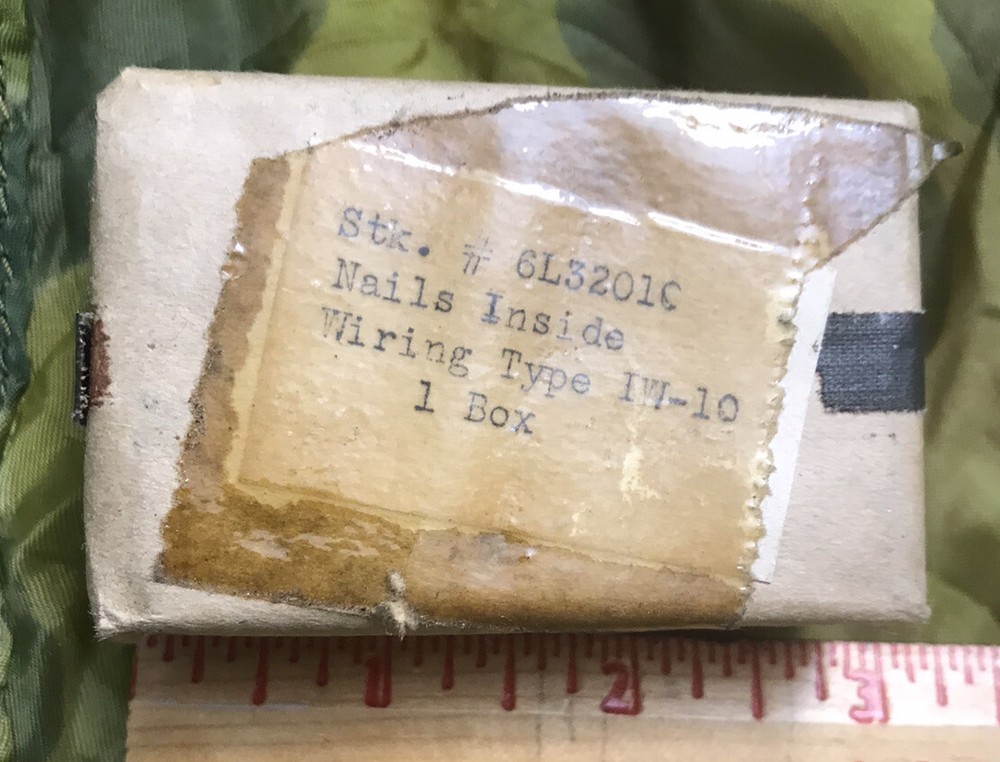 TWO BOXES Original WWII US GI 1943 Olive Drab painted 1” Inside Wire Pin Boxes