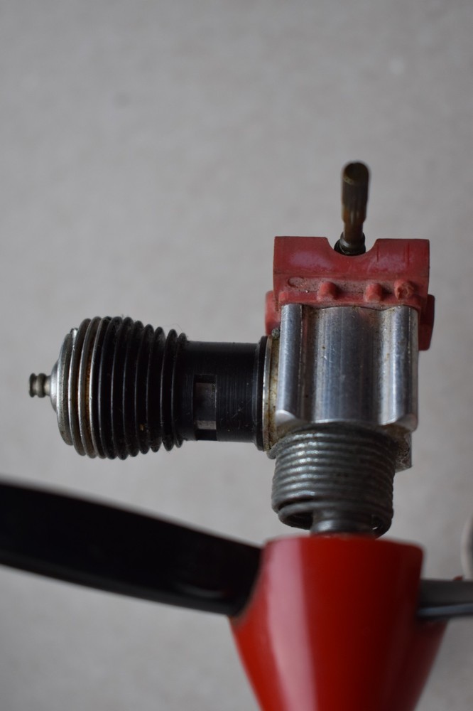 Vintage small RC airplane motor. Spring start.