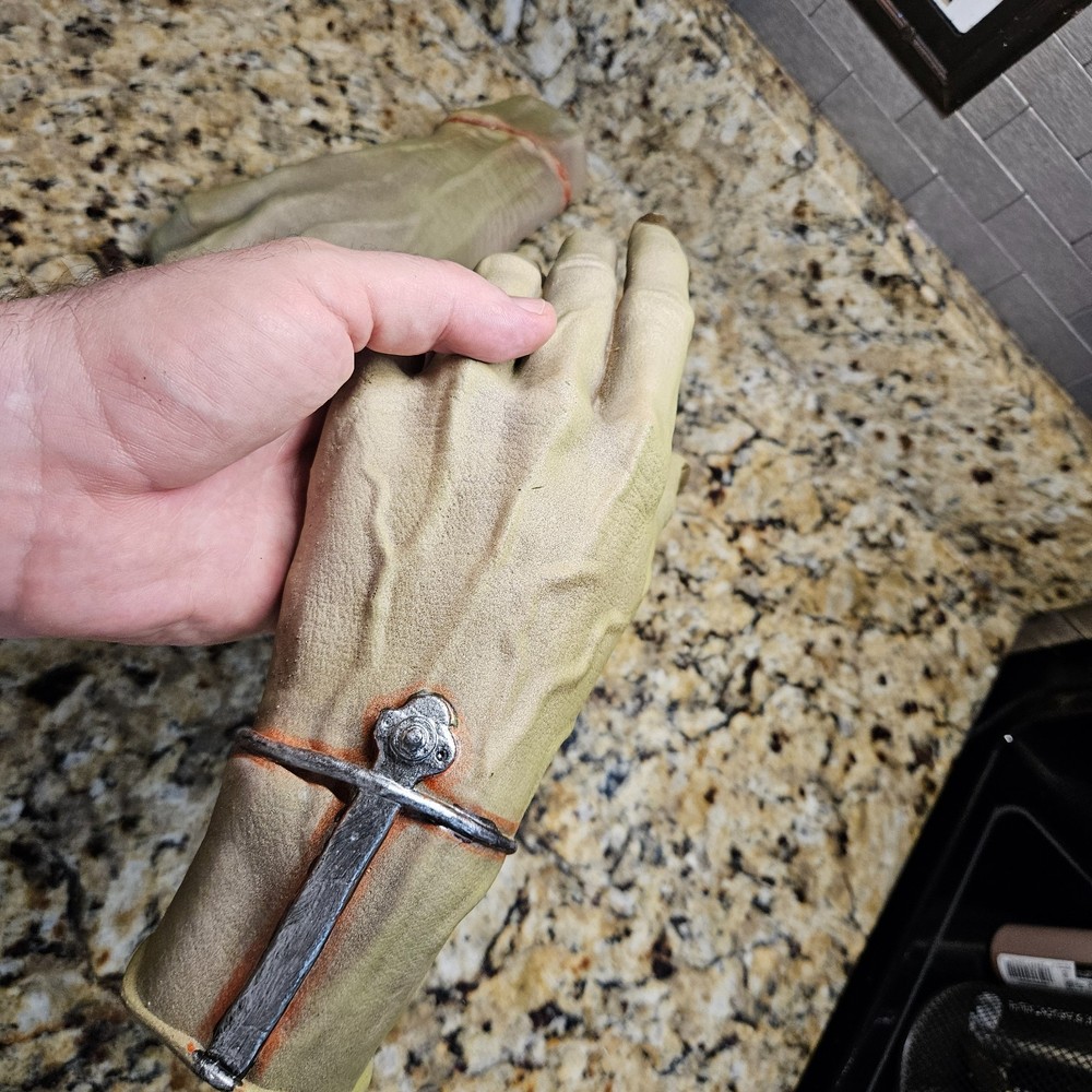Pair Frankenstein Monster resin hands lifesized