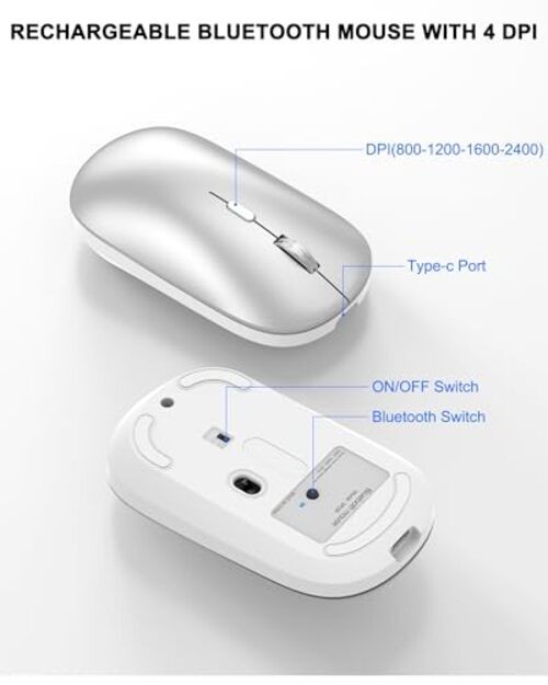 Bluetooth Keyboard and Mouse for Mac, Rechargeable, Mini Size, Ultra Slim,