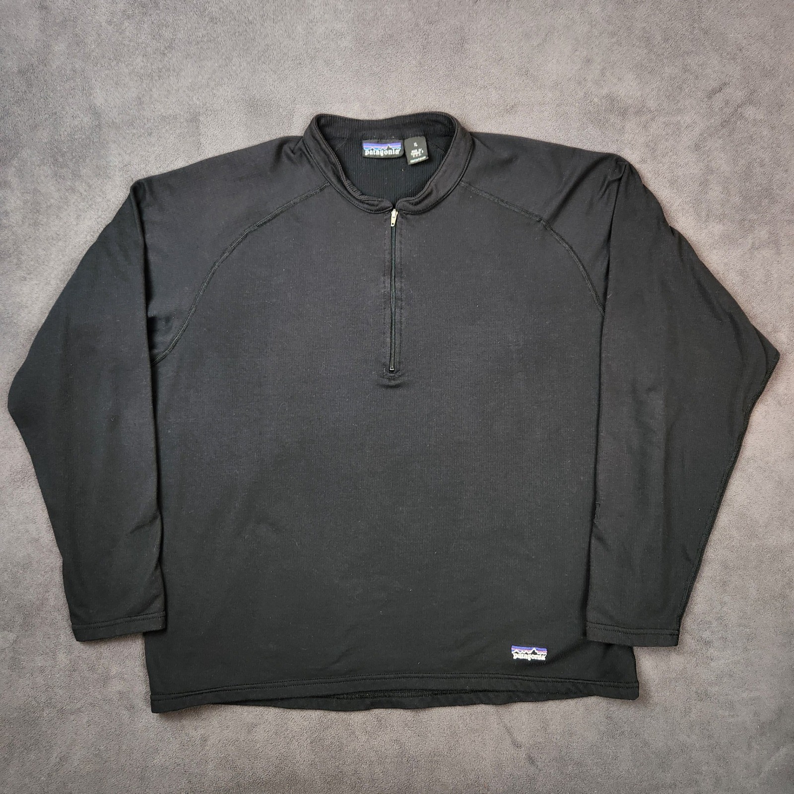 Vintage Patagonia Regulator 1/4 Zip Base Layer Mens XL Black Long Sleeve 90s USA