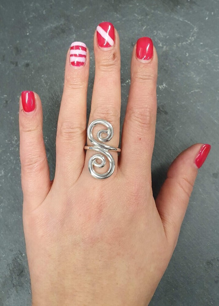 Swirl Ring, 925 Sterling Silver Band &Statement Ring Handmade Ring Allsize-B-48