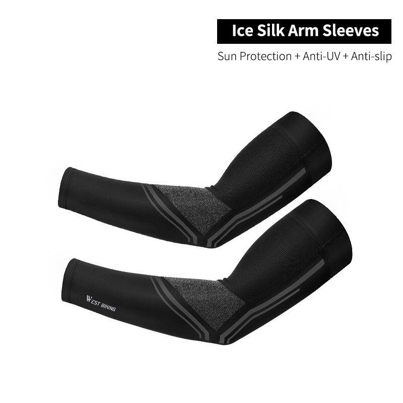 WEST BIKING Sun Protection Anti-slip Ice Silk Cycling Arm Sleeves Leg Warmers