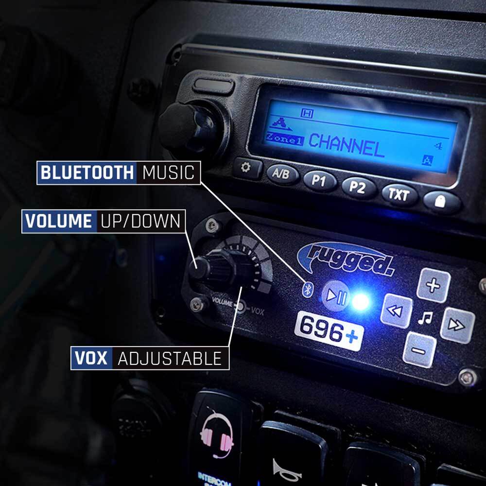 Rugged Radios RRP696 VOX & Bluetooth Streaming - Control Your Music On Intercom