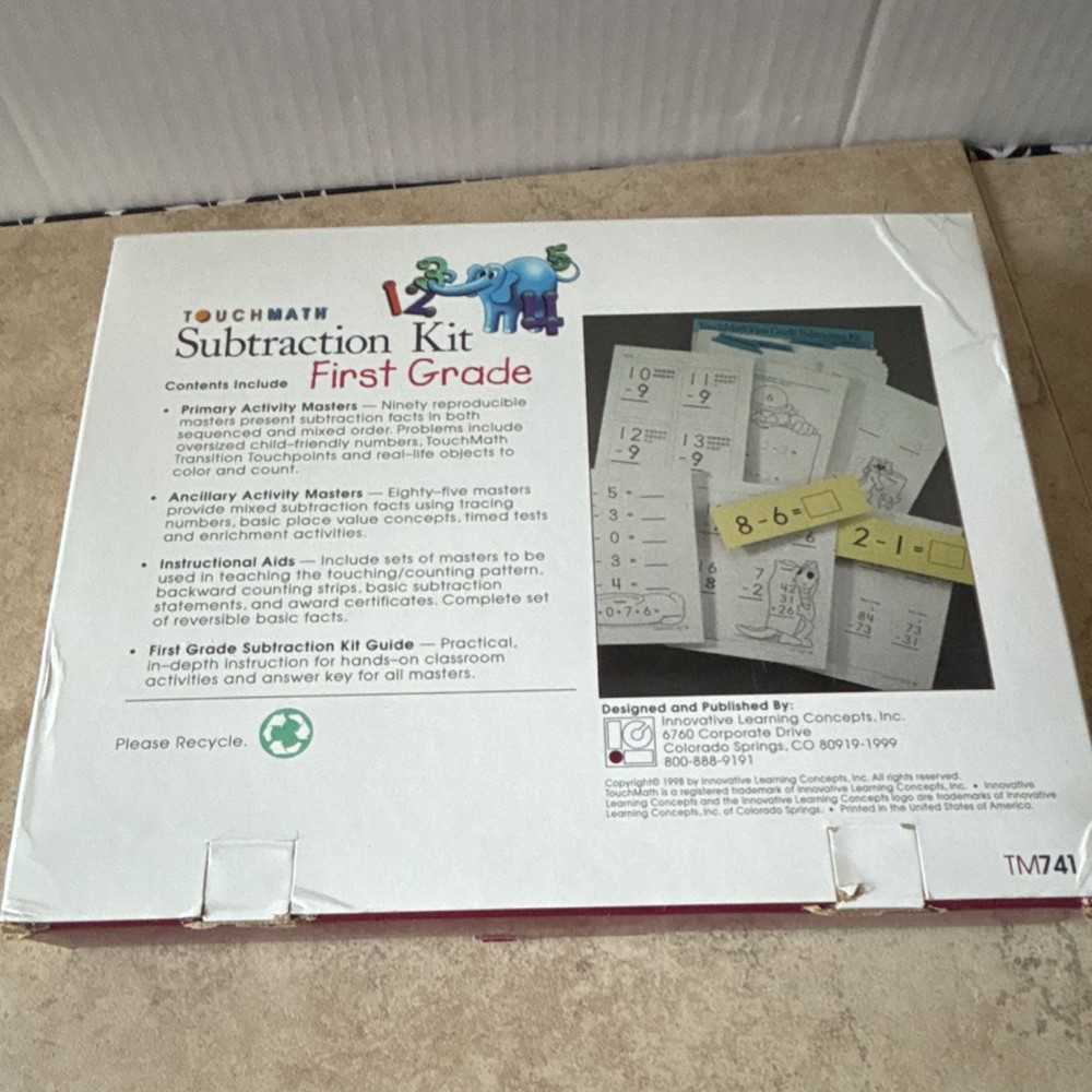 TouchMath Subtraction Kit First Grade TouchMath TM741 - Never used -