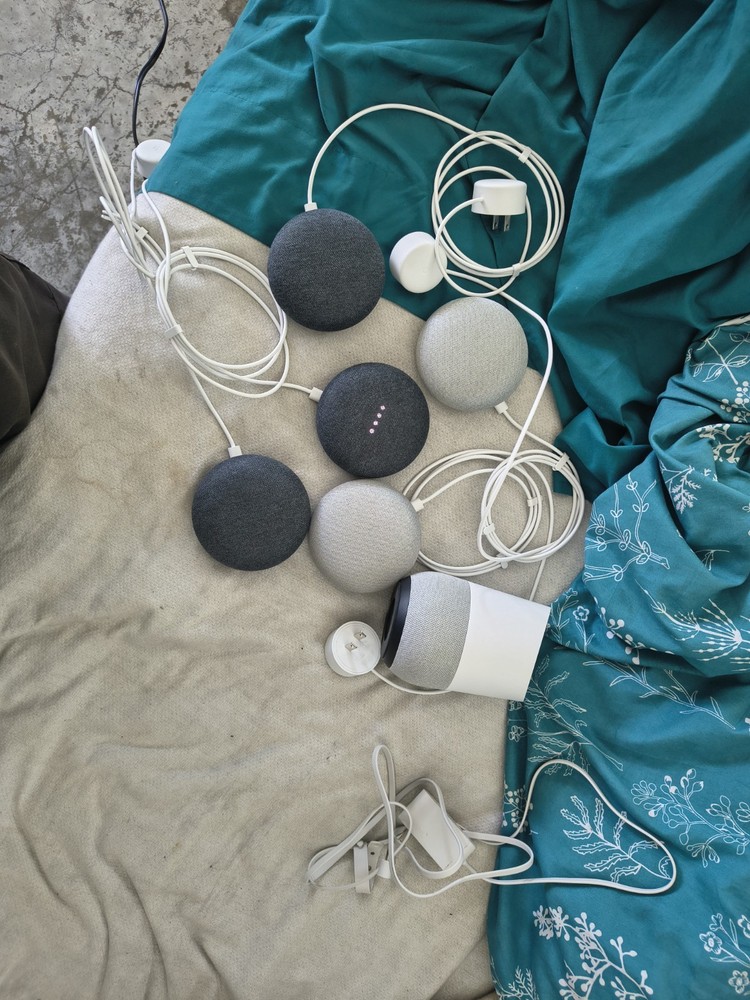 Google Home Mini & Home Smart Speakers Bundle, Voice Control, Wi-Fi