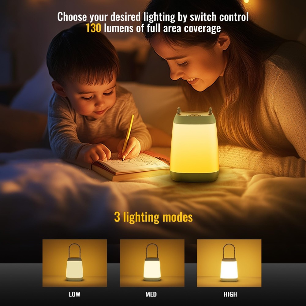 2 Pack LED Camping Lights, Battery Powered LED Camping Lantern with 3 Modes, ...