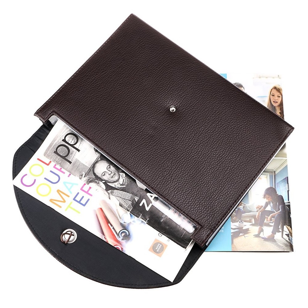 BTSKY PU Leather Expanding File Folders-13 Pockets A4 Letter Size Paper Brown