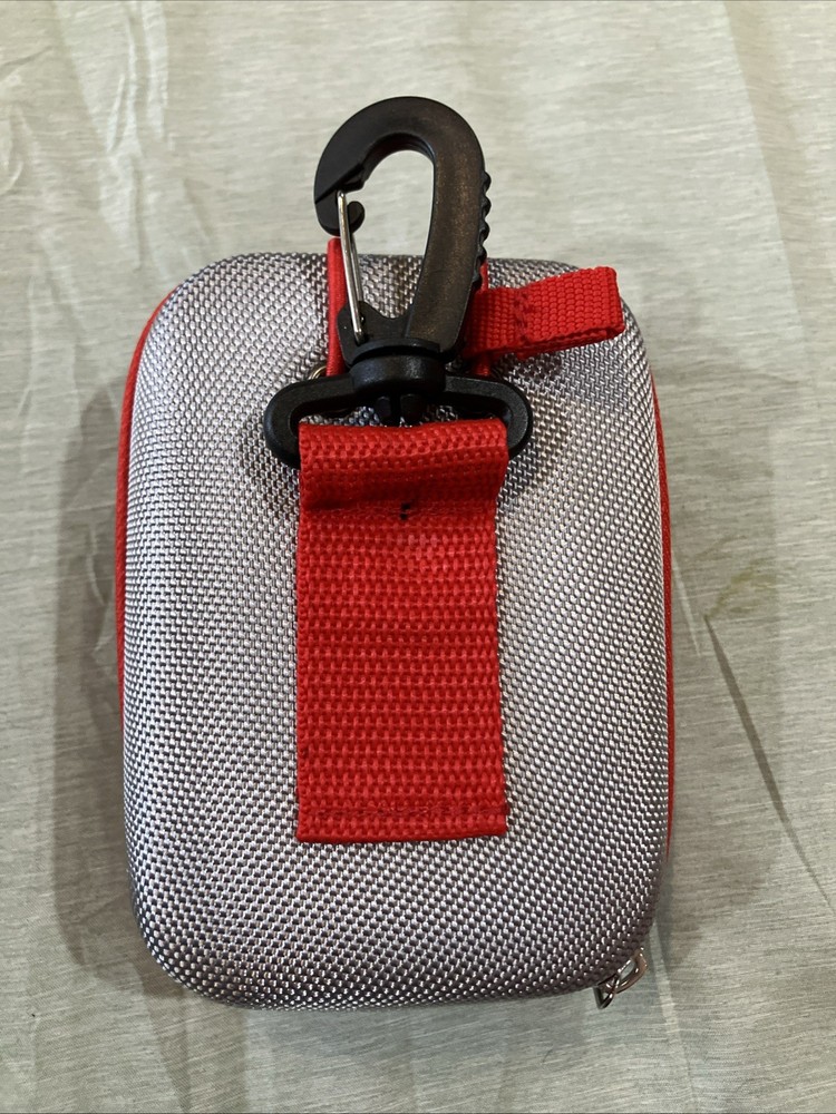 ACHIX Golf Rangefinder Hard Shell Case, Zip Around, Silver W/Red Trim, NIB!