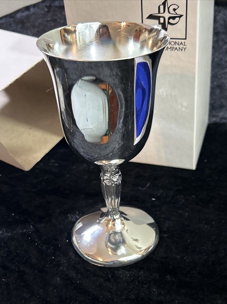 6" WATER GOBLET New In Box -Silverplate - INTERNATIONAL SILVER CO - 6 Available