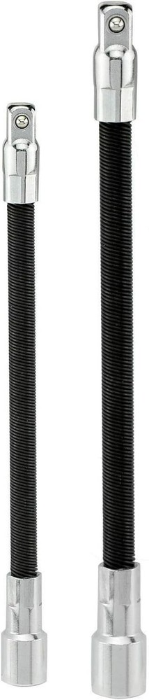 2 Pc Flexible Bit Extension Set | 1/4" & 3/8" Drill Driver Hex Shank Adapter Kit