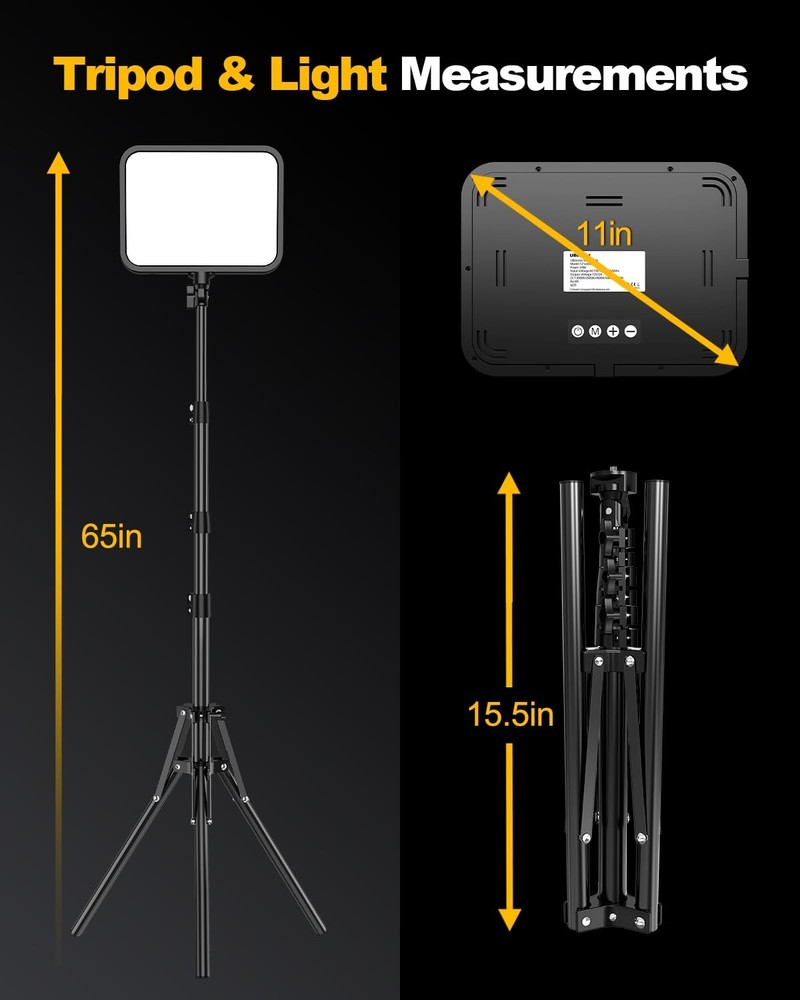 2-Pack LED Video Light Kit, 3000-6500K Dimmable Photography Studio Lights wit...