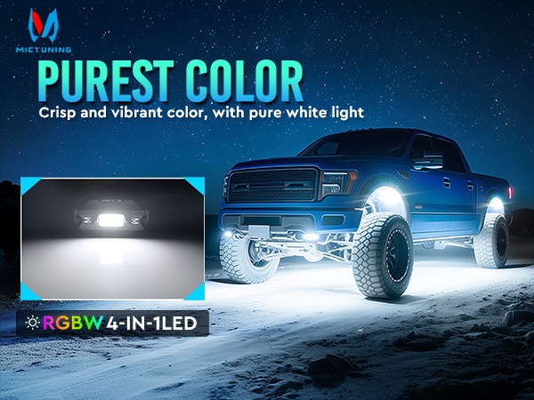 MICTUNING 16 Pods RGBW LED Rock Lights Kits, Underglow Neon Lights for Car Truck