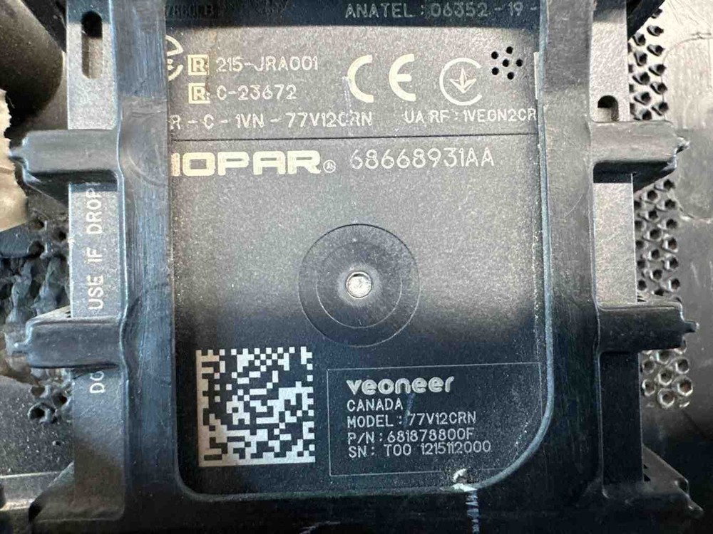 25 CHRYSLER PACIFICA Camera 68668931AA left radar unit mounted behind bumper