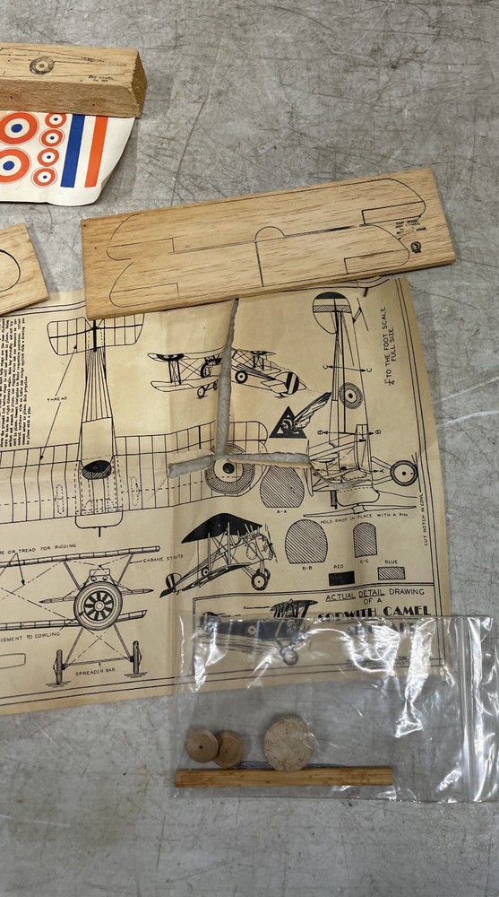 Vintage solid wood airplane kit Sopwith Camel